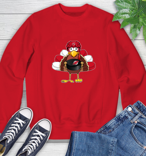 New Jersey Devils Turkey Thanksgiving Day Sweatshirt 10