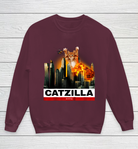CATZILLA  Funny Kitty Tshirt for Cat lovers to Halloween Youth Sweatshirt 4