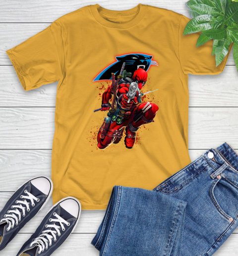 NFL Deadpool Marvel Comics Sports Football Carolina Panthers T-Shirt 3