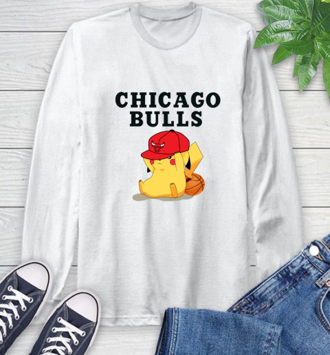 NBA Pikachu Basketball Sports Chicago Bulls Long Sleeve T-Shirt
