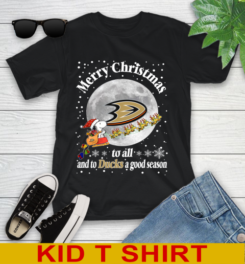 Anaheim Ducks Merry Christmas To All And To Ducks A Good Season NHL Hockey Sports Youth T-Shirt