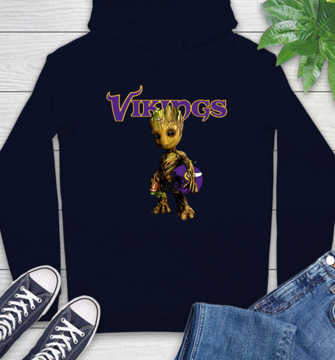 Minnesota Vikings NFL Football Groot Marvel Guardians Of The Galaxy Hoodie 4