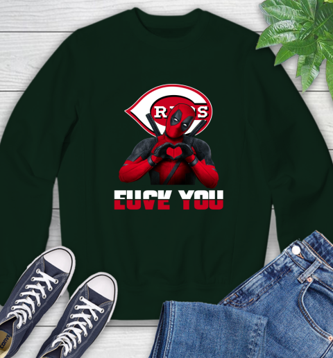 MLB Cincinnati Reds Deadpool Love You Fuck You Baseball Sports Sweatshirt 12