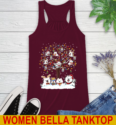 Samoyed dog pet lover light christmas tree shirt 38