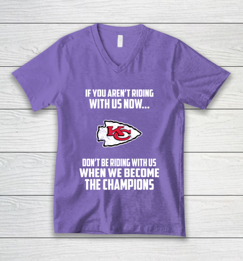 NFL Kansas City Chiefs Football We Become The Champions V-Neck T-Shirt 8