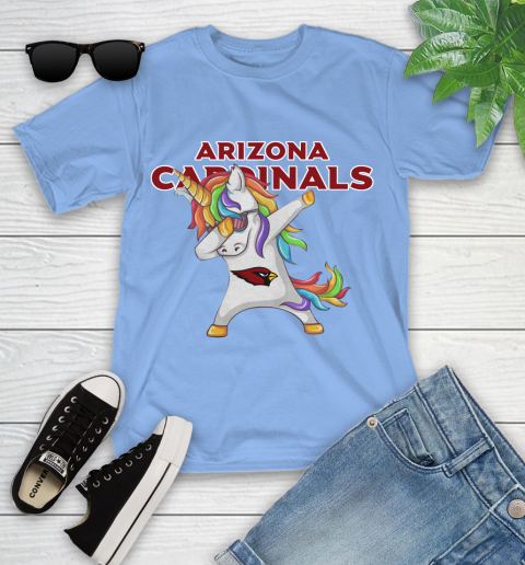 Arizona Cardinals NFL Football Funny Unicorn Dabbing Sports Youth T-Shirt 11