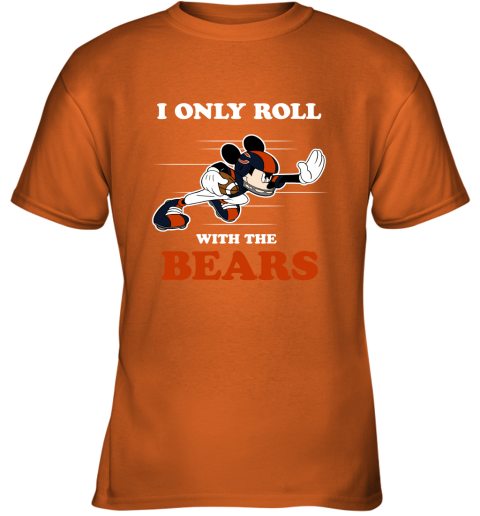 NFL Mickey Mouse I Only Roll With Chicago Bears Youth T-Shirt 