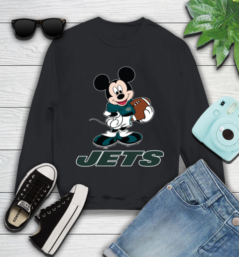 NFL Football New York Jets Cheerful Mickey Mouse Shirt Youth Sweatshirt
