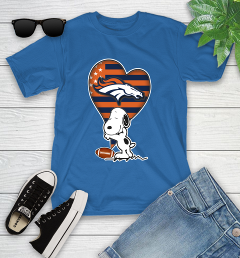 Denver Broncos NFL Football The Peanuts Movie Adorable Snoopy Youth T-Shirt 9
