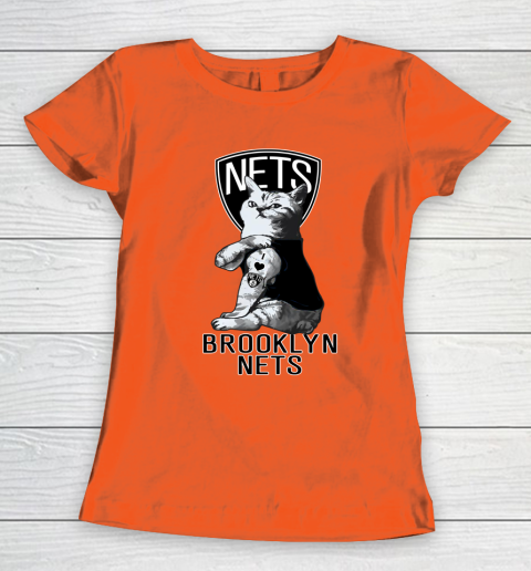 NBA Basketball My Cat Loves Brooklyn Nets Women's T-Shirt 3