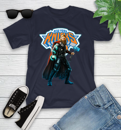 NBA Thor Avengers Endgame Basketball New York Knicks Youth T-Shirt 3
