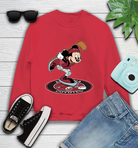 NHL Hockey Arizona Coyotes Cheerful Mickey Disney Shirt Youth Sweatshirt 8