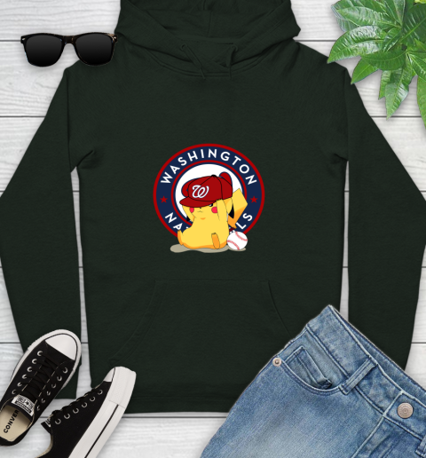 MLB Pikachu Baseball Sports Washington Nationals Youth Hoodie 13