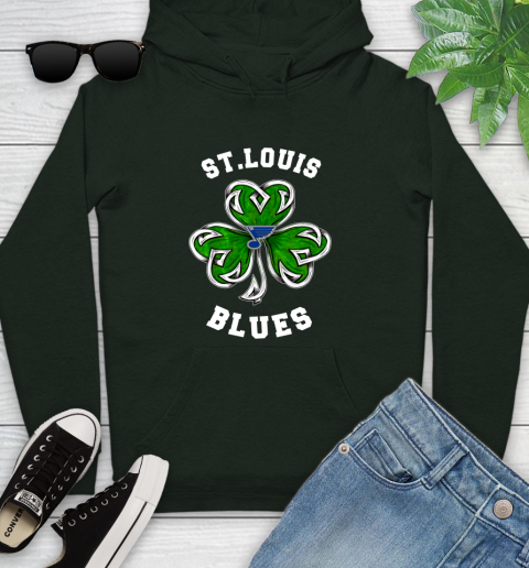 NHL St.Louis Blues Three Leaf Clover St Patrick's Day Hockey Sports Youth Hoodie 14