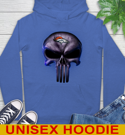 Denver Broncos NFL Football Punisher Skull Sports Hoodie 9