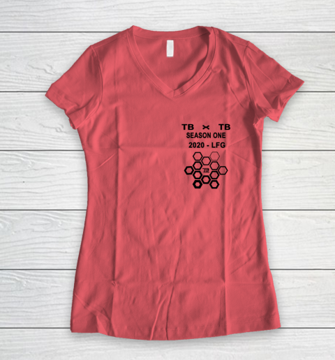 Tb X Tb Print In Front And Back Women's V-Neck T-Shirt 3