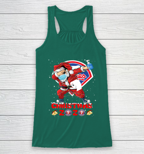 Philadelphia Phillies Funny Santa Claus Dabbing Christmas 2020 MLB Racerback Tank 5