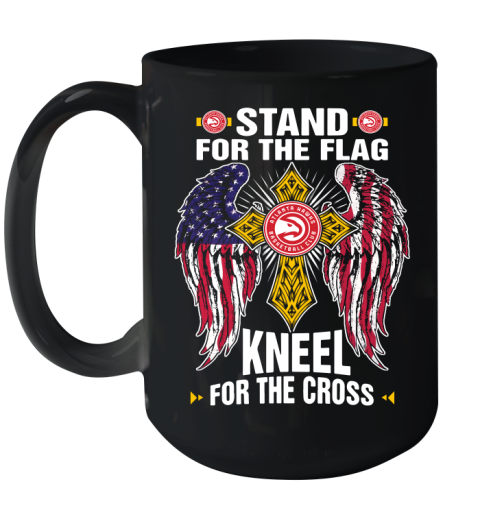 NBA Basketball Atlanta Hawks Stand For Flag Kneel For The Cross Shirt Ceramic Mug 15oz