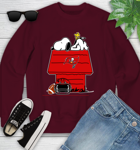 Tampa Bay Buccaneers NFL Football Snoopy Woodstock The Peanuts Movie Youth Sweatshirt 5