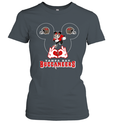lrql i love the buccaneers mickey mouse tampa bay buccaneers s ladies t shirt 20 front dark heather