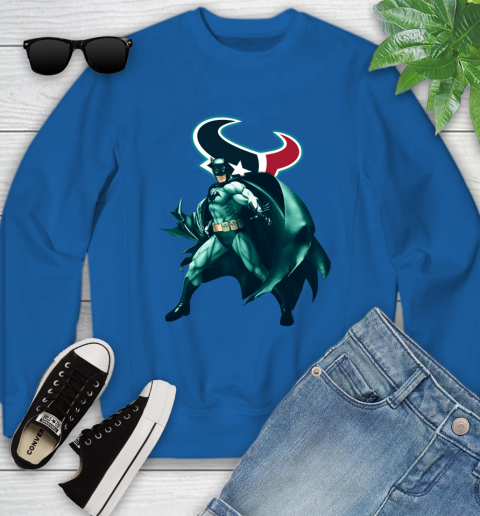 NFL Batman Football Sports Houston Texans Youth Sweatshirt 8