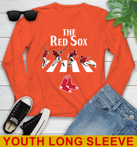 MLB Baseball Boston Red Sox The Beatles Rock Band Shirt Youth Long Sleeve 3