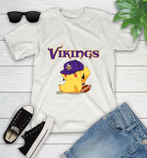 NFL Pikachu Football Sports Minnesota Vikings Youth T-Shirt