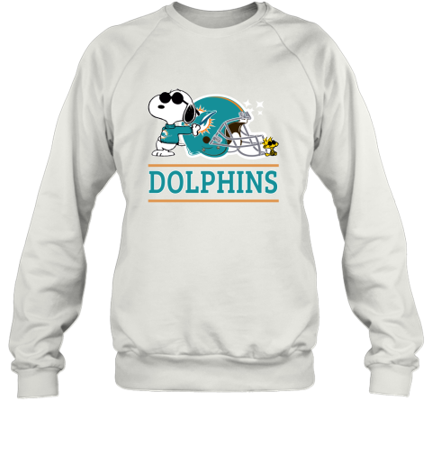 The Miami Dolphins Joe Cool And Woodstock Snoopy Mashup Sweatshirt