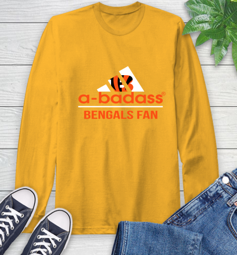 NFL A Badass Cincinnati Bengals Fan Adidas Football Sports 1 Long Sleeve T-Shirt 2