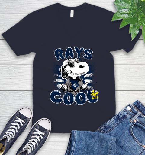 MLB Baseball Tampa Bay Rays Cool Snoopy Shirt V-Neck T-Shirt 2