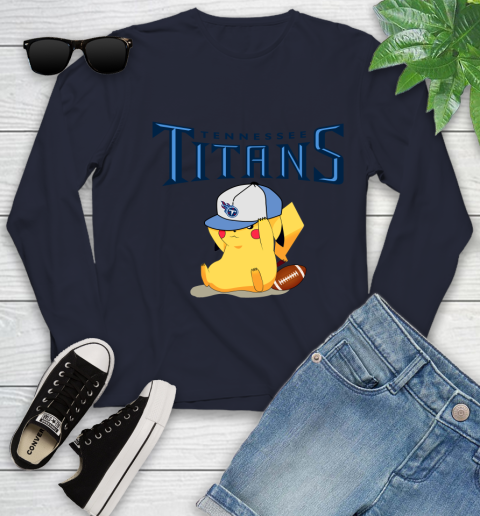 NFL Pikachu Football Tennessee Titans Youth Long Sleeve 3