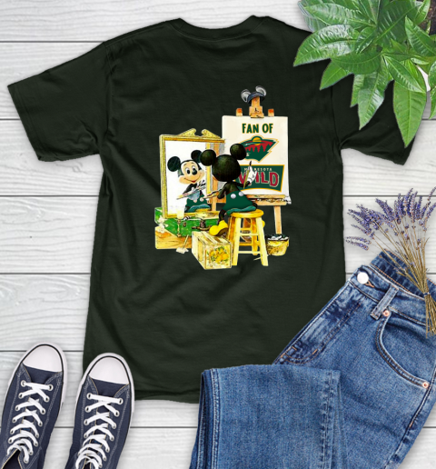 NHL Hockey Minnesota Wild Mickey Drawing Shirt 86