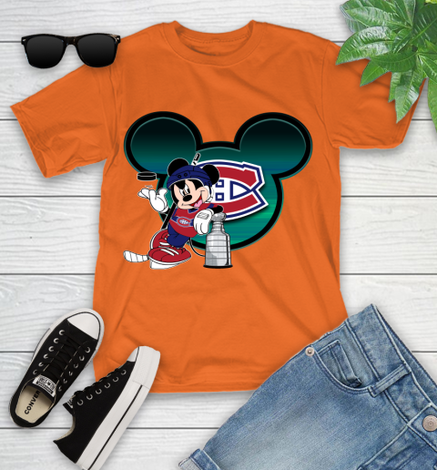 NHL Montreal Canadiens Stanley Cup Mickey Mouse Disney Hockey T Shirt Youth T-Shirt 7