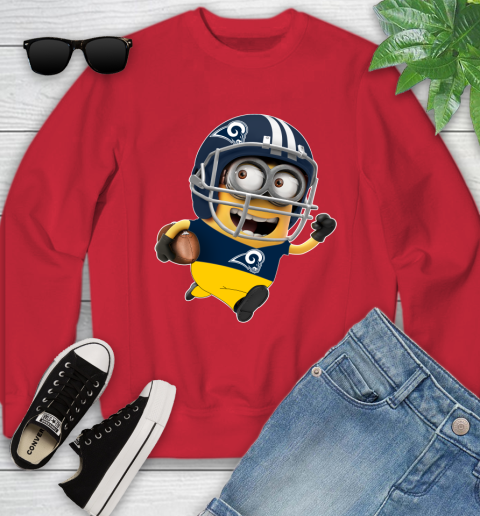 NFL Los Angeles Rams Minions Disney Football Sports Youth Sweatshirt 9