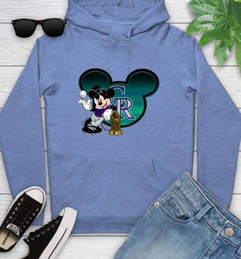 MLB Colorado Rockies The Commissioner's Trophy Mickey Mouse Disney Youth Hoodie 12