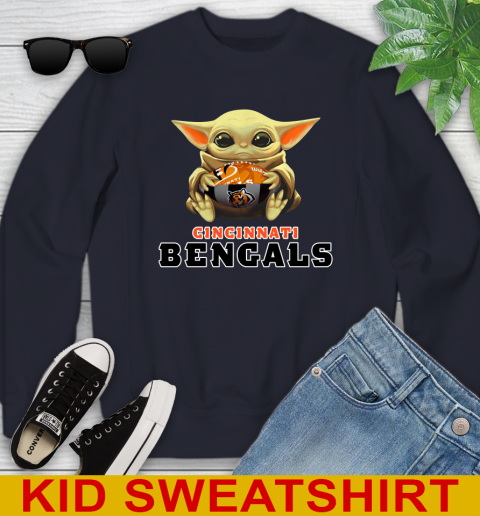 NFL Football Cincinnati Bengals Baby Yoda Star Wars Shirt Youth Sweatshirt 3