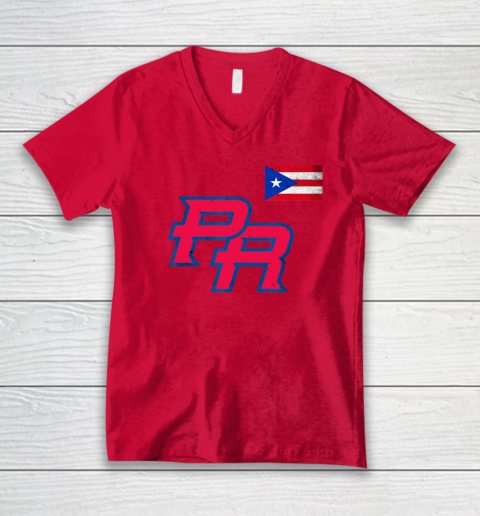 Puerto Rico 2023 Baseball Flag Pride red Boricua Puerto Rico V-Neck T-Shirt 5