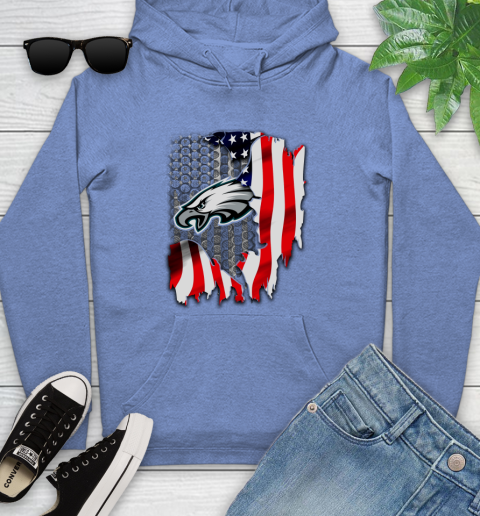 Philadelphia Eagles NFL Football American Flag Youth Hoodie 13