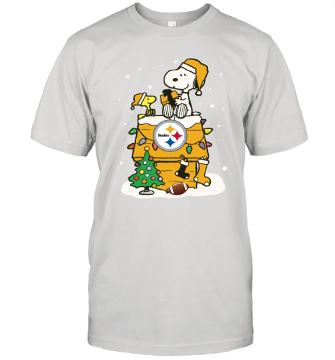 A Happy Christmas With Pitburg Steelers Snoopy Unisex Jersey Tee