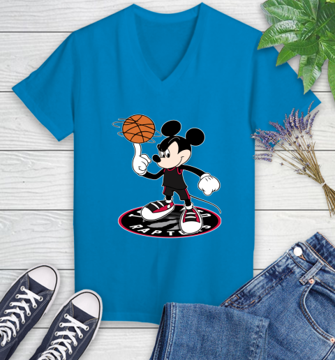NBA Basketball Toronto Raptors Cheerful Mickey Disney Shirt not broken the mould Women's V-Neck T-Shirt 6