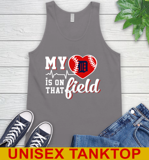 MLB My Heart Is On That Field Baseball Sports Detroit Tigers Tank Top 6