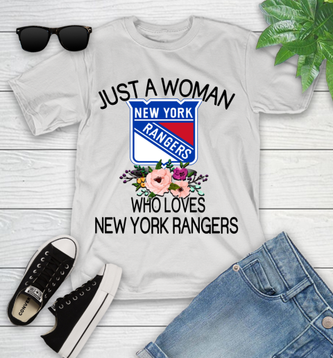 NHL Just A Woman Who Loves New York Rangers Hockey Sports Youth T-Shirt