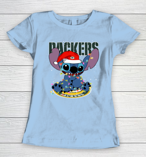 Green Bay Packers NFL Football noel stitch Christmas Women's T-Shirt 4