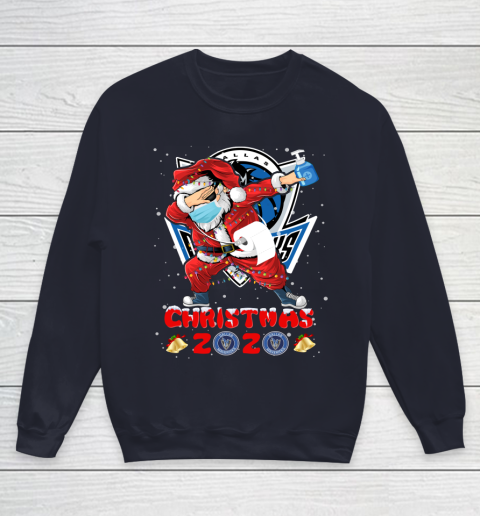Dallas Mavericks Funny Santa Claus Dabbing Christmas 2020 NBA Youth Sweatshirt 2