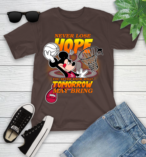 Houston Rockets NBA Basketball Mickey Disney Never Lose Hope Youth T-Shirt 7