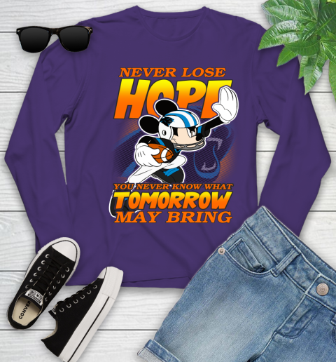 Carolina Panthers NFL Football Mickey Disney Never Lose Hope Youth Long Sleeve 4
