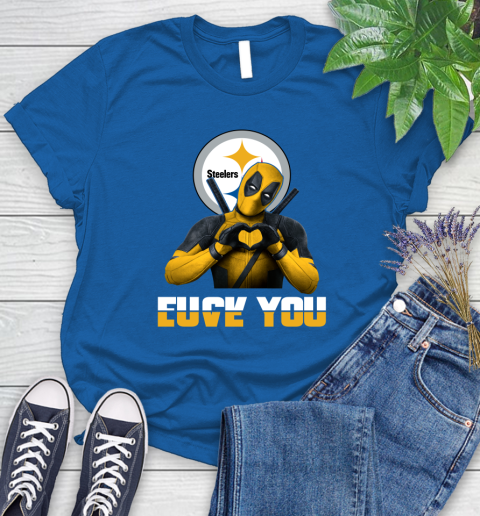 NHL Pittsburgh Steelers Deadpool Love You Fuck You Football Sports Women's T-Shirt 12
