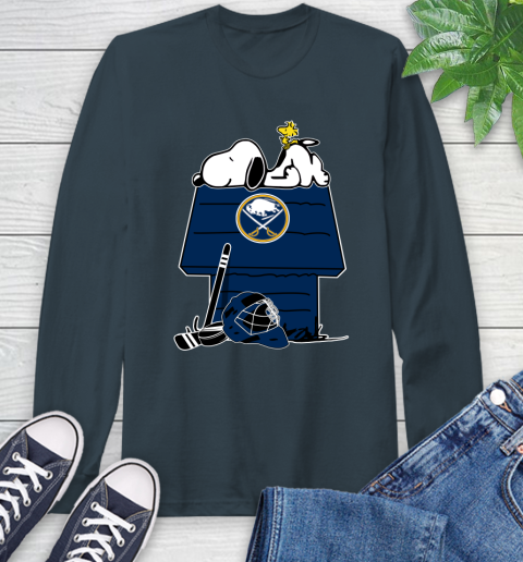 Buffalo Sabres NHL Hockey Snoopy Woodstock The Peanuts Movie Long Sleeve T-Shirt 8