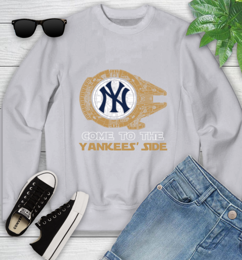 MLB Come To The New York Yankees Sox Side Star Wars Baseball Sports Youth Sweatshirt 3