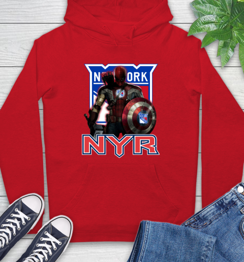 NHL Captain America Thor Spider Man Hawkeye Avengers Endgame Hockey New York Rangers Hoodie 10